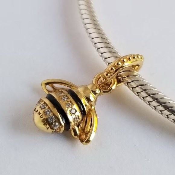 Pandora Sparkling Bee Gold Charm Honey Pendant #66 - Picture 5 of 7